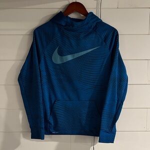 Nike Blue and Black Pattern Hoodie with Dri-FIT, youth XL